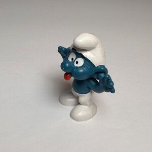 Vintage Naughty Smurf figurine by Bully, 1980's Hong Kong